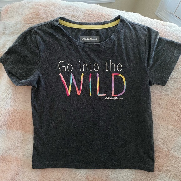 Girls 7/8 Eddie Bauer “Go into the Wild” T-shirt - Picture 2 of 4
